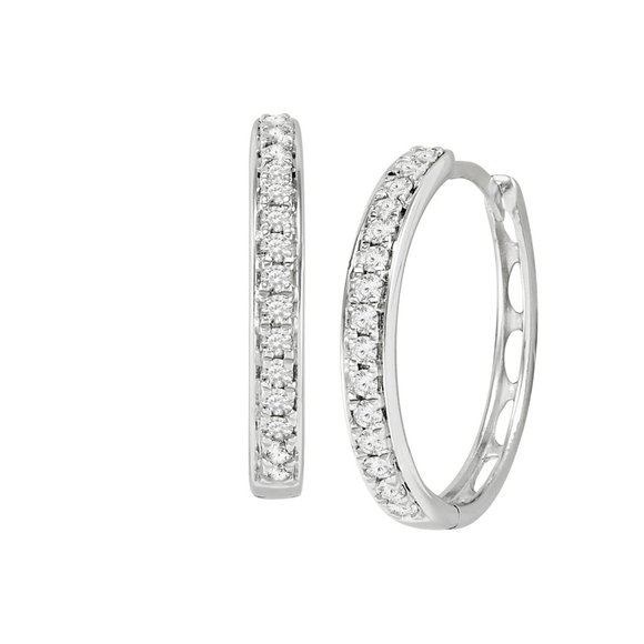 Jewelry - 1/2 CT DIAMOND HOOP EARRINGS